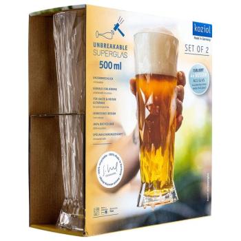 Preview: Koziol Trinkglas Superglas CLUB Weißbierglas 500ml, 2 Stück